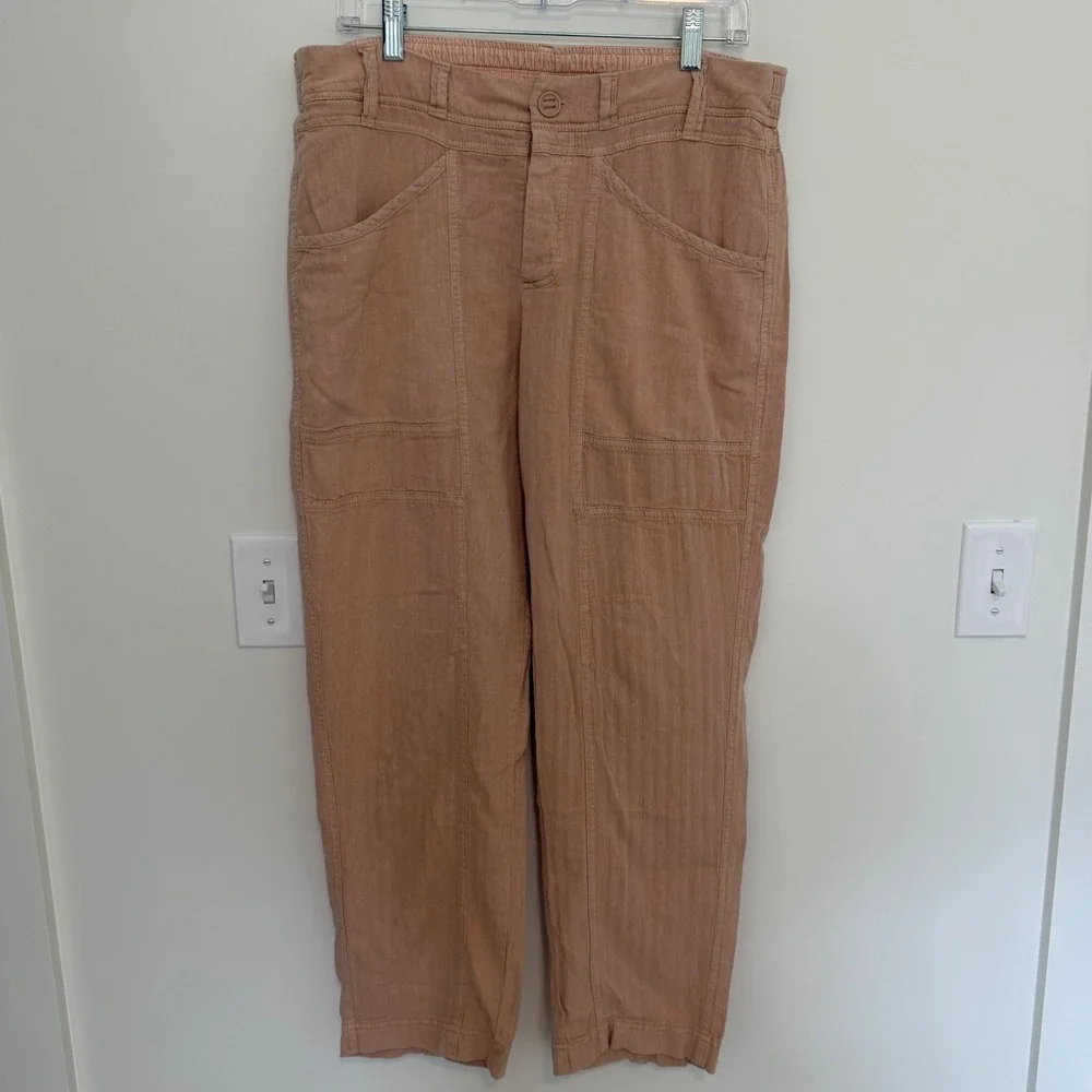 Free People Womens Big Hit Slouchy Pants‎ Utility Cargo Dusty Rose Tapered Large